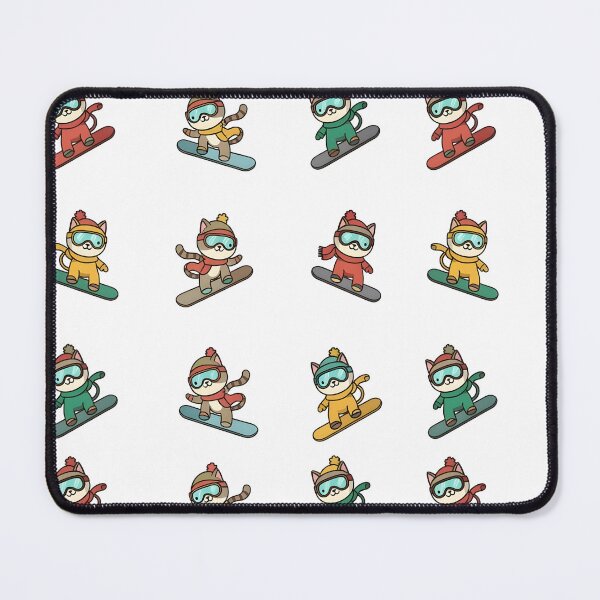 Item preview, Cute Cat Snowboarding Seamless Pattern Design designed and sold by Uglyandcute.