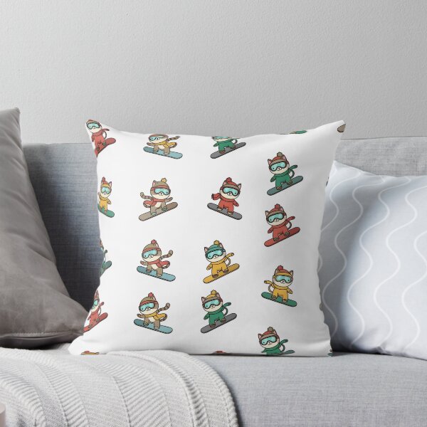 Item preview, Cute Cat Snowboarding Seamless Pattern Design designed and sold by Uglyandcute.