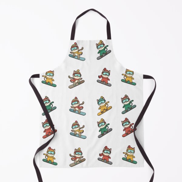 Item preview, Cute Cat Snowboarding Seamless Pattern Design designed and sold by Uglyandcute.