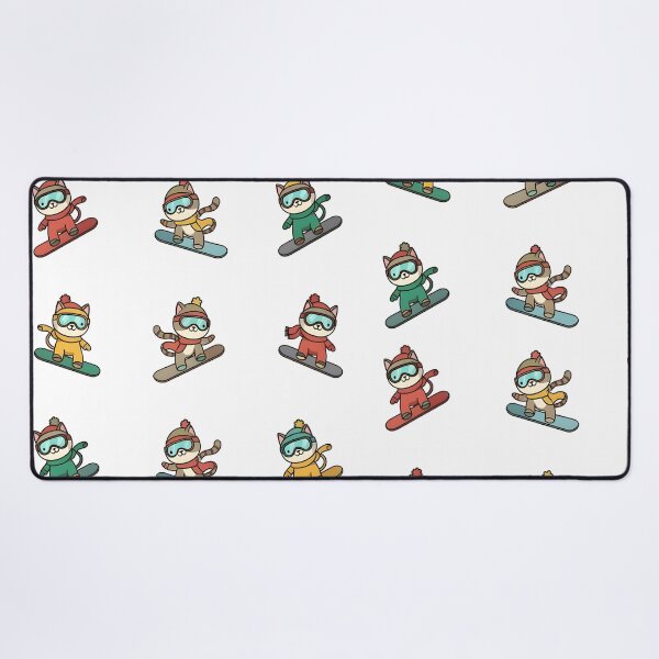 Item preview, Cute Cat Snowboarding Seamless Pattern Design designed and sold by Uglyandcute.