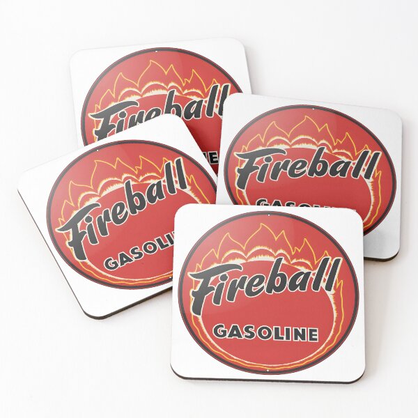 Item preview, Vintage Fireball Gasoline Retro Round Metal Sign Illustration designed and sold by CharlieDesings.