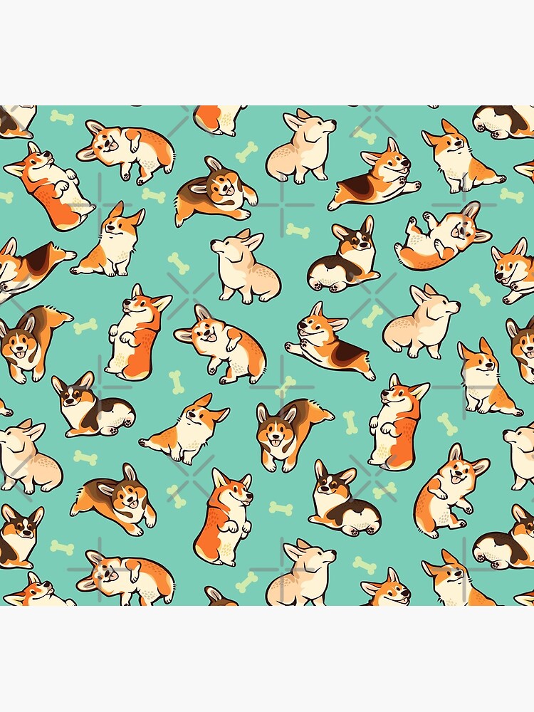 Jolly corgis in green by Colordrilos