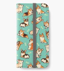Jolly corgis in green iPhone Wallet/Case/Skin