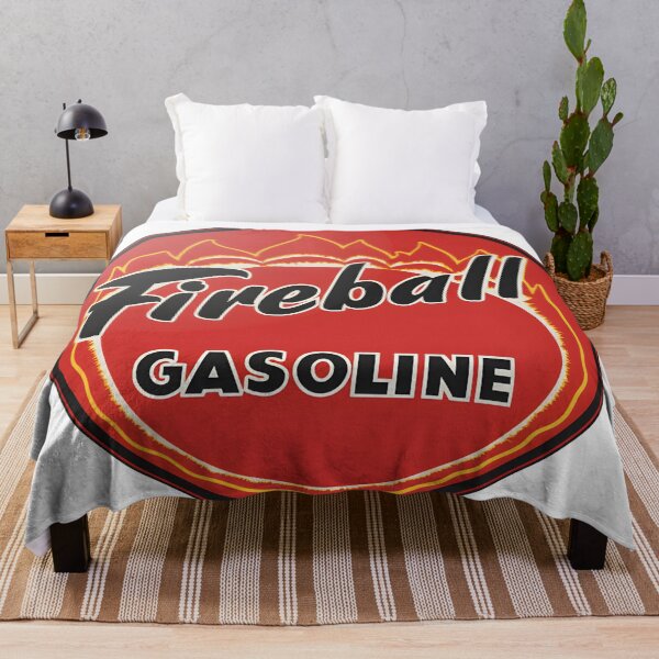 Item preview, Vintage Fireball Gasoline Retro Round Metal Sign Illustration designed and sold by CharlieDesings.