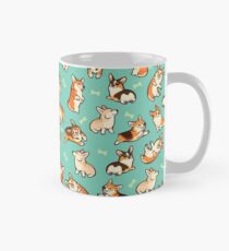Jolly corgis in green Classic Mug