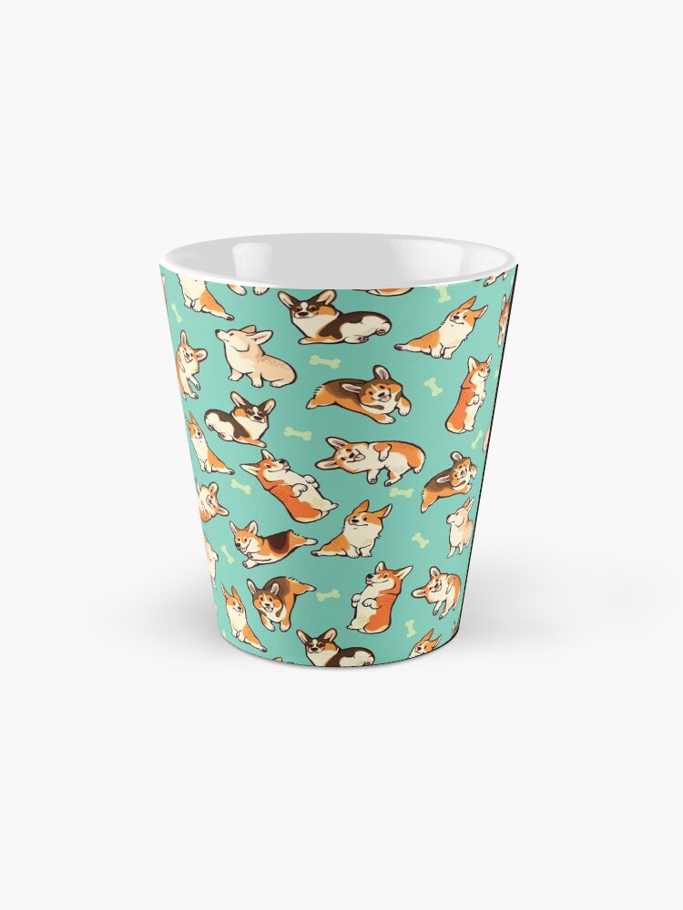 Alternate view of Jolly corgis in green Coffee Mug