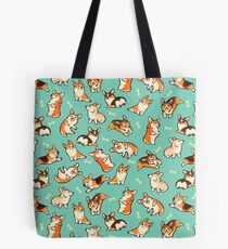 Jolly Corgis in grün Tote Bag