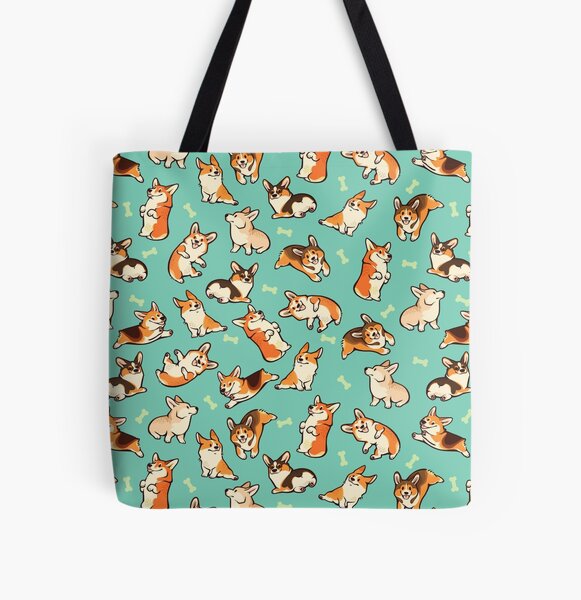 Aperçu de l'œuvre Jolly corgis en vert créée et vendue par Colordrilos.