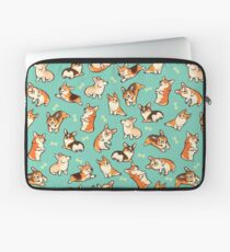 Jolly corgis in green Laptop Sleeve