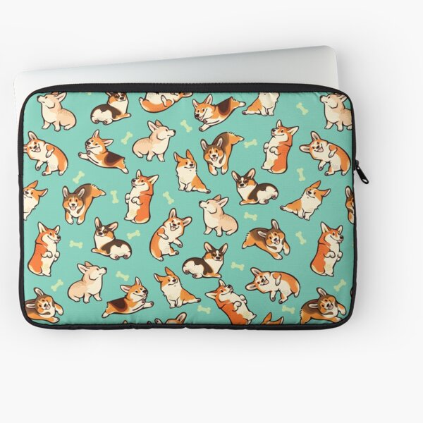 Jolly corgis in green Zipper Pouch for Sale by Colordrilos