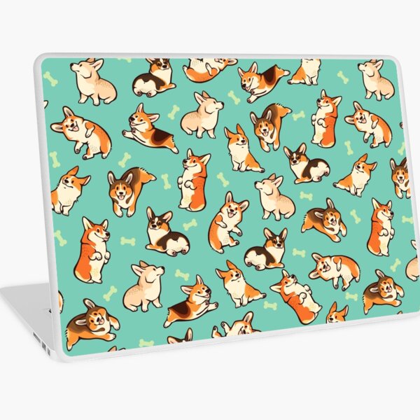 Jolly corgis en vert Skin adhésive d'ordinateur