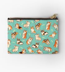 Jolly corgis in green Studio Pouch