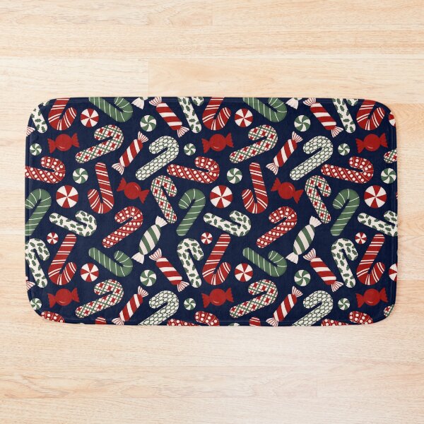 Item preview, Candies & Candy Canes - Multicolored on Dark Blue Navy designed and sold by thecolorbirdie.