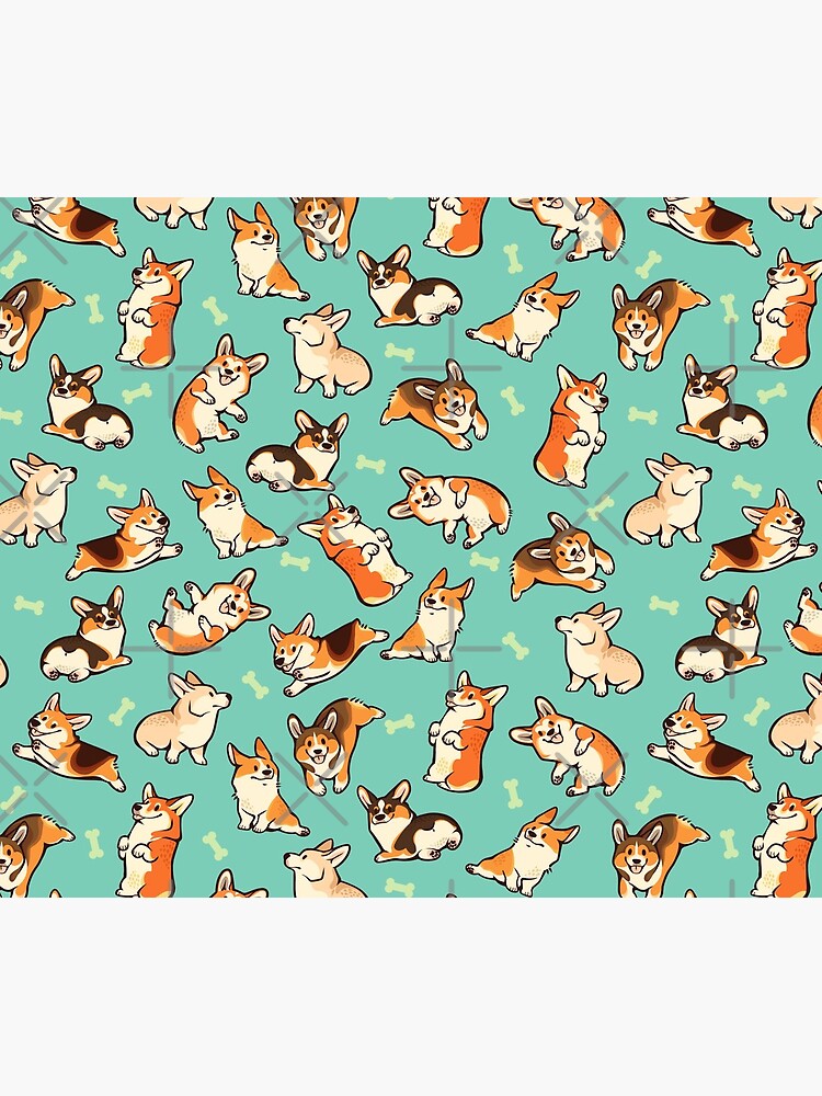 Jolly corgis in green by Colordrilos