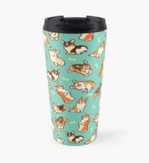 Jolly corgis in green Travel Mug