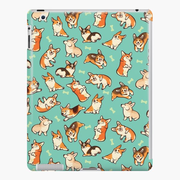 Jolly corgis en verde Funda rígida para iPad