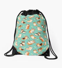 Mochila de cuerdas Jolly corgis en verde
