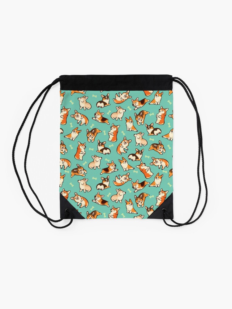 Jolly corgis in green Zipper Pouch for Sale by Colordrilos