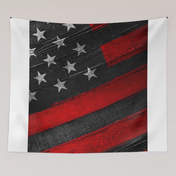 Item preview, American Rustic Red and Black Flag Distressed Wood Patriotic Design designed and sold by BestDetailer.