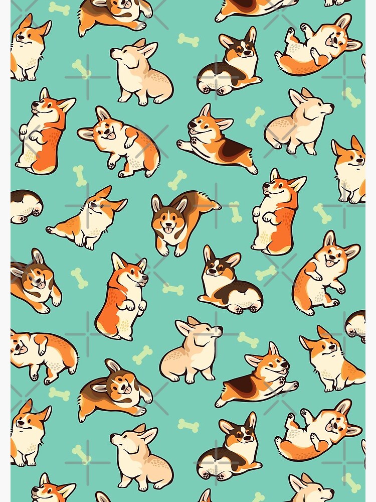 Jolly corgis in green by Colordrilos