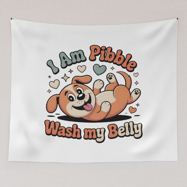 Item preview, I Am Pibble Wash My Belly Retro Funny Dog Tee designed and sold by Viktorio Art Shop.