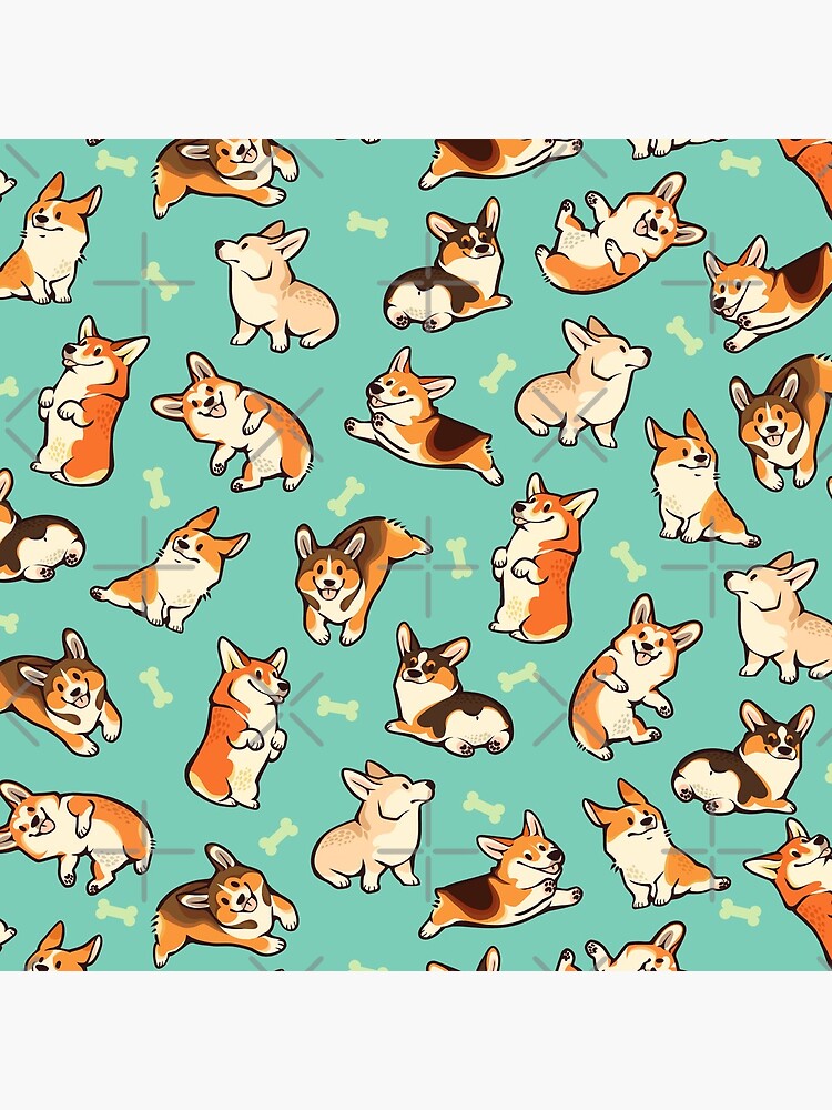 Jolly corgis in green by Colordrilos