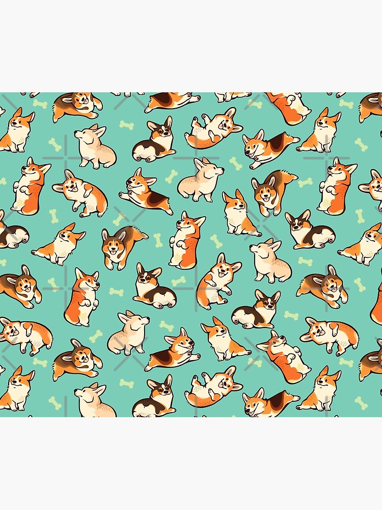 Jolly corgis in green by Colordrilos