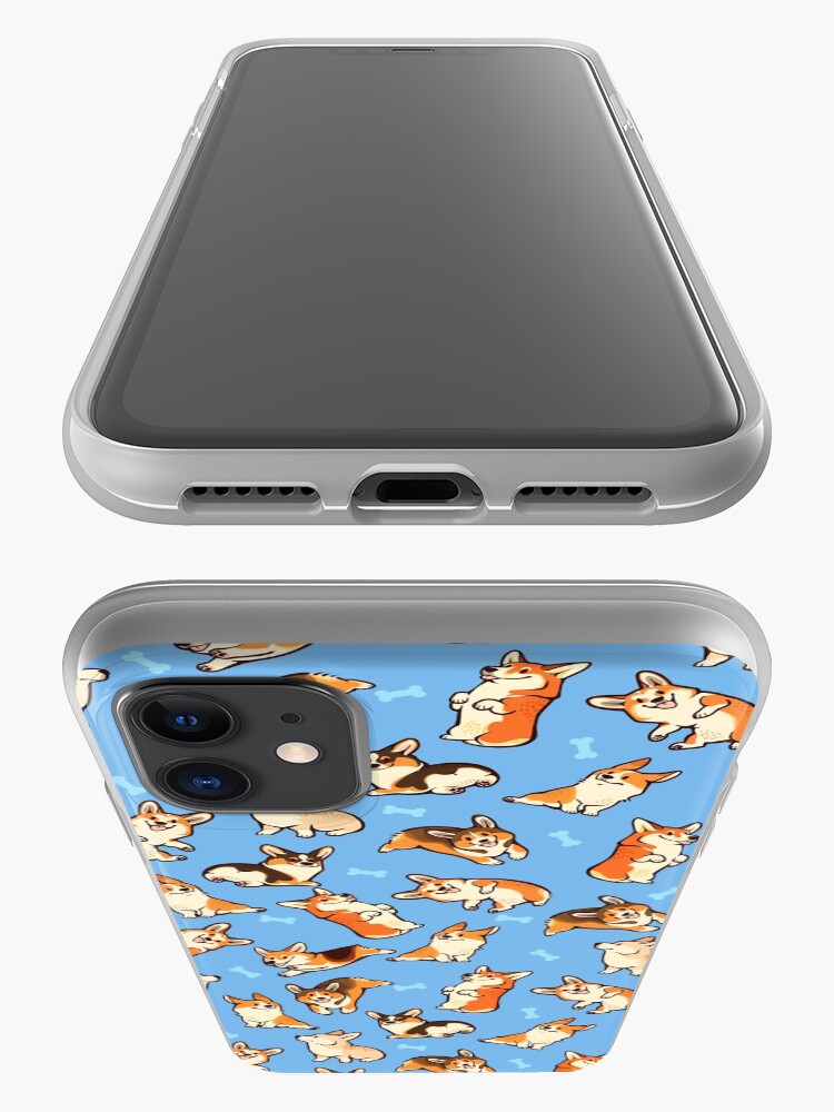 Alternate view of Jolly corgis in blue iPhone Case & Cover