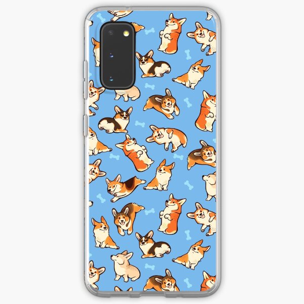 Jolly corgis in blue Samsung Galaxy Soft Case