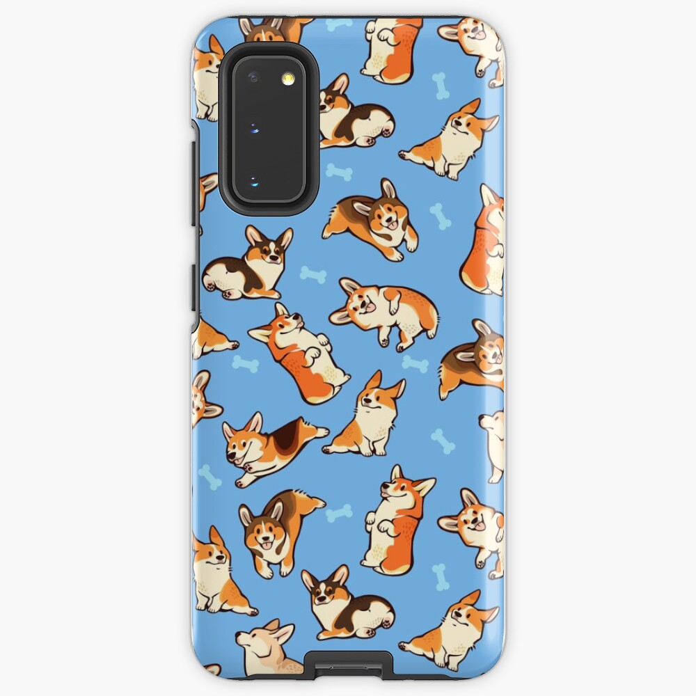 Jolly corgis in blue Case & Skin for Samsung Galaxy