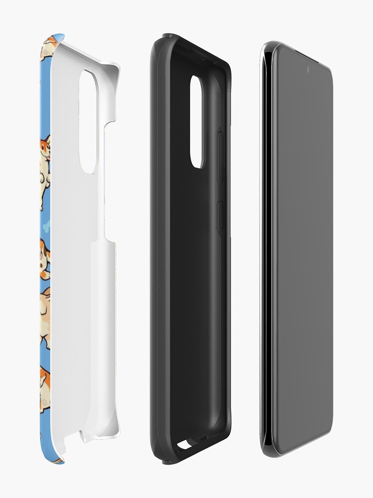Alternate view of Jolly corgis in blue Case & Skin for Samsung Galaxy