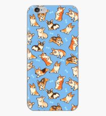 Jolly corgis in blue iPhone Case