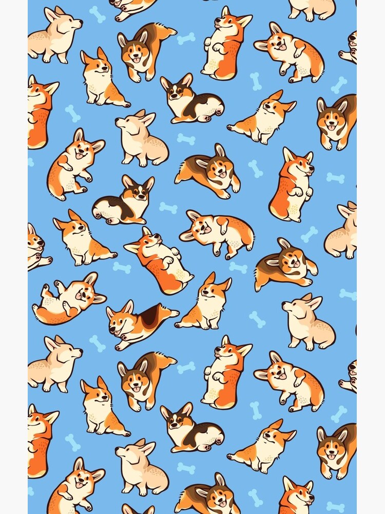 Jolly corgis in blue by Colordrilos