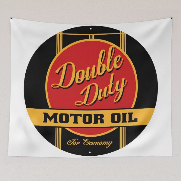 Item preview, Vintage Art Deco Double Duty Motor Oil Advertising Sign designed and sold by CharlieDesings.