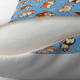 Alternate view of Jolly corgis in blue Floor Pillow