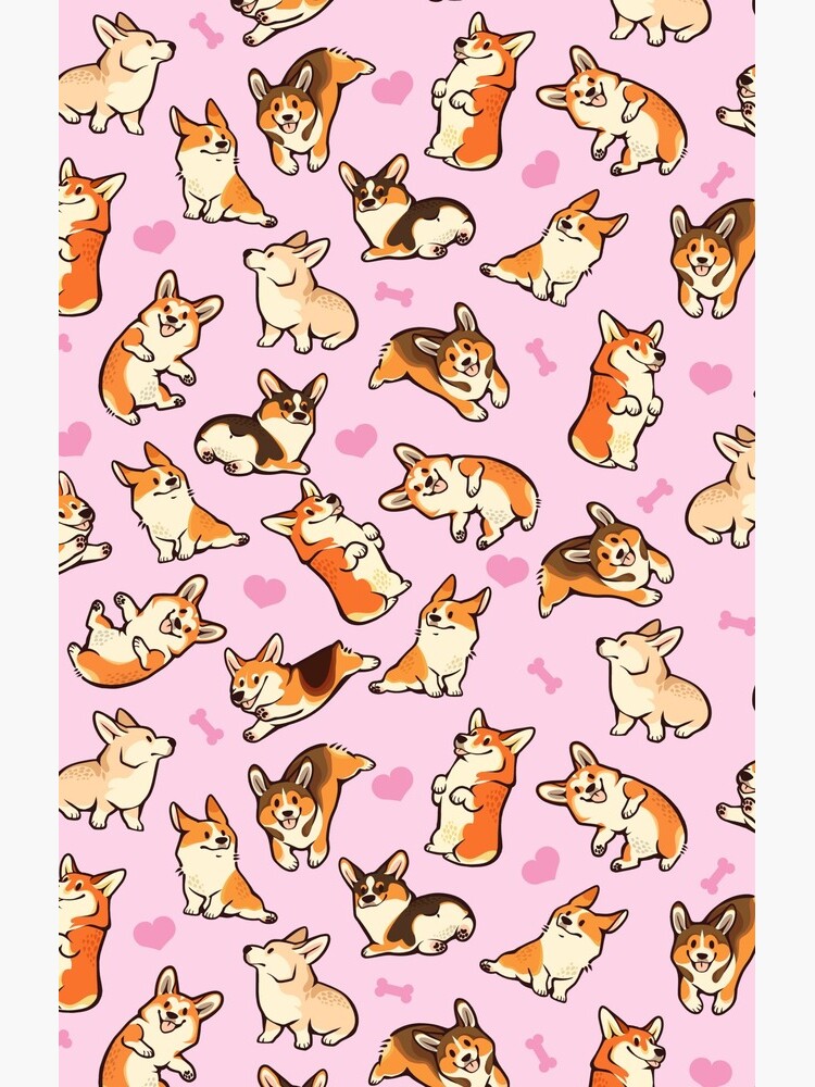 Lovey corgis in pink by Colordrilos