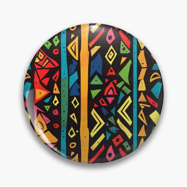 Item preview, African-Style Yellow-Orange, Red, Blue Geometric Pattern designed and sold by DEC02.
