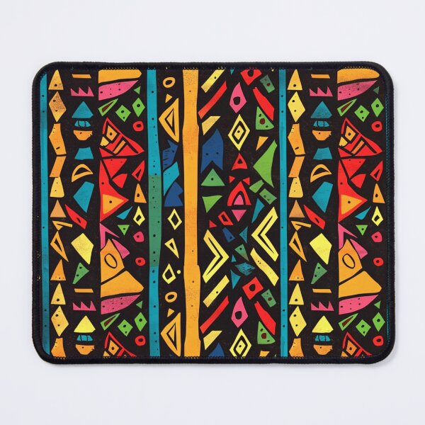 Item preview, African-Style Yellow-Orange, Red, Blue Geometric Pattern designed and sold by DEC02.