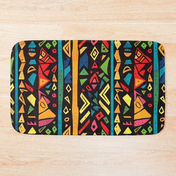 Item preview, African-Style Yellow-Orange, Red, Blue Geometric Pattern designed and sold by DEC02.