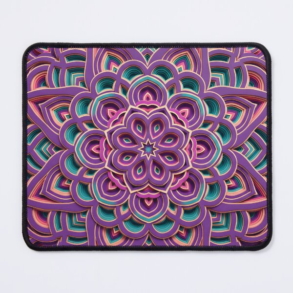 Item preview, Deep Viola Layered Mandala - Sacred Geometry Meditation Art designed and sold by The Cozy Stripe | Modern Textile Stories.