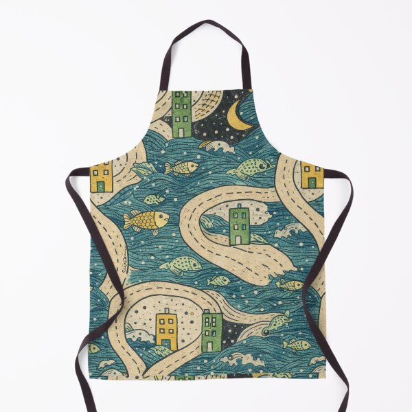 Artikelvorschau, Dreamlike Ocean Town Seamless Pattern entworfen und verkauft von EvaArtHome.