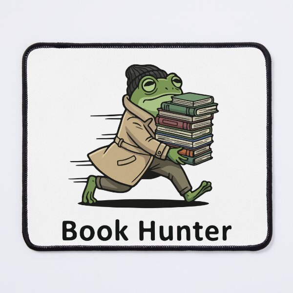 Item preview, Funny Book Hunter Frog Running With Stack of Novels designed and sold by Floomart.