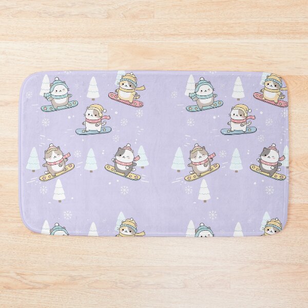 Item preview, Kawaii Cat Snowboarding Cute Seamless Pattern designed and sold by Uglyandcute.