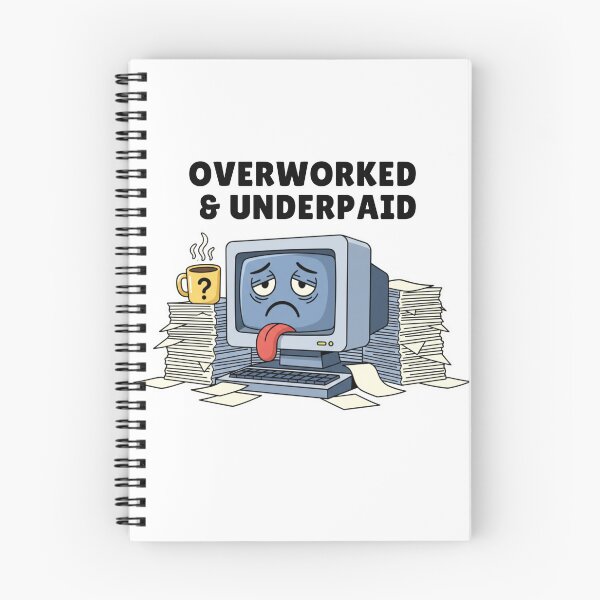 Item preview, Overworked and Underpaid Retro Computer Office Humor Burnout Gift Sticker - Tired Employee 9 to 5 Sarcasm Corporate Satire designed and sold by Selloria.