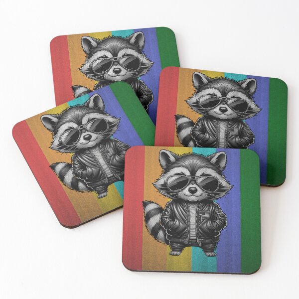 Item preview, Raccoon in leather jacket designed and sold by One-Hand-Made.