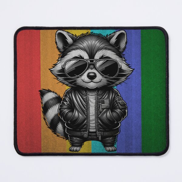 Item preview, Raccoon in leather jacket designed and sold by One-Hand-Made.