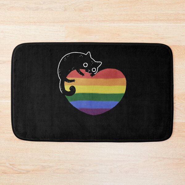 Item preview, Rainbow Black Cat Heart LGBT Gay Pride Flag designed and sold by Clara Hollins.