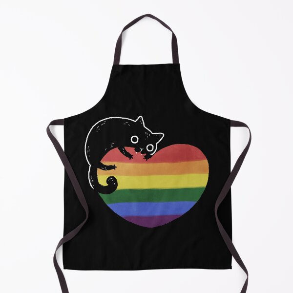 Item preview, Rainbow Black Cat Heart LGBT Gay Pride Flag designed and sold by Clara Hollins.