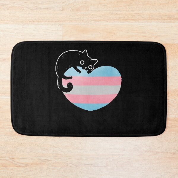 Item preview, Transgender Black Cat Heart LGBT Pride Flag designed and sold by Clara Hollins.
