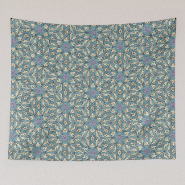 Item preview, Star of David, Pattern 6 - Turquoise and Beige. designed and sold by UltraQuirky.